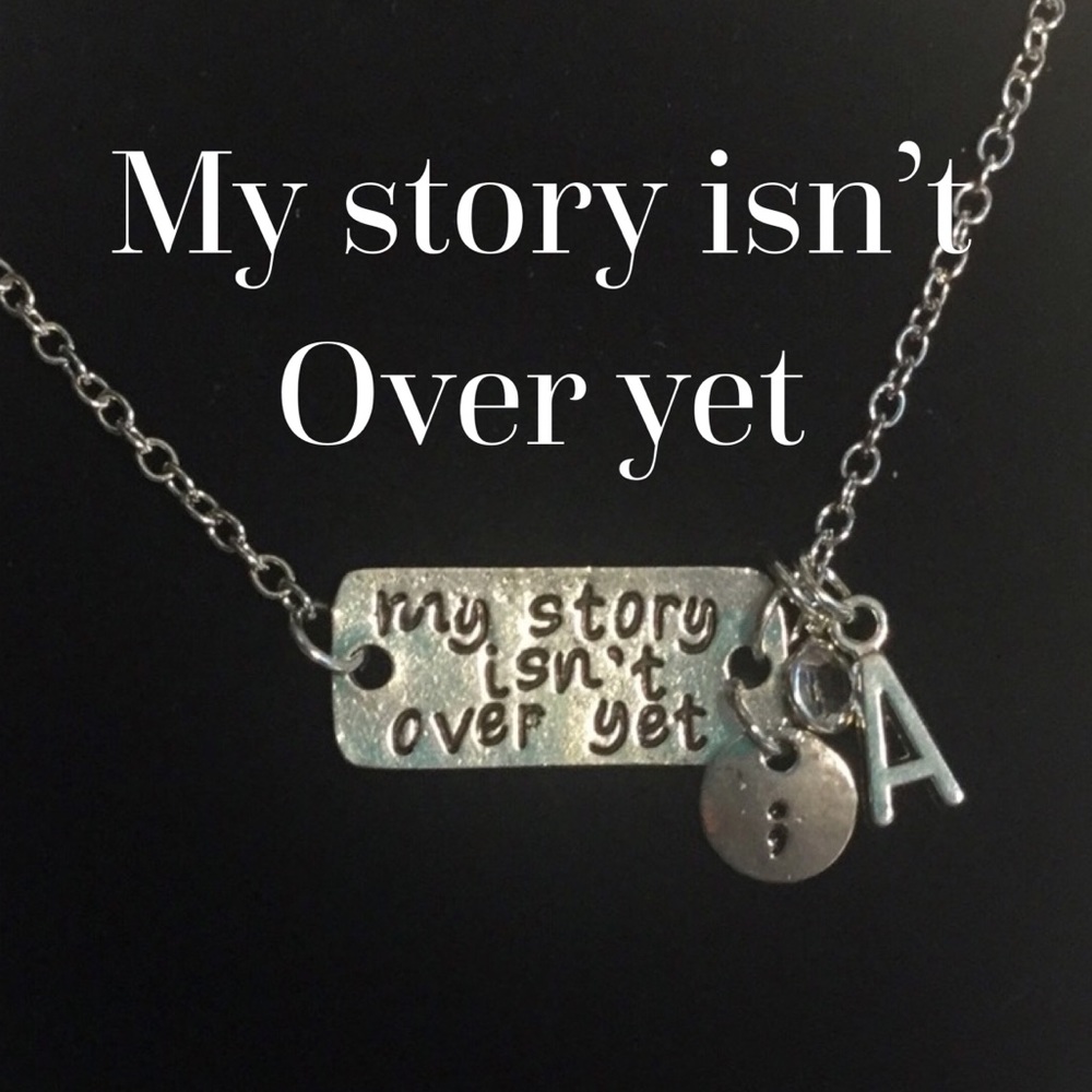 Motivational silver charm necklace NEW